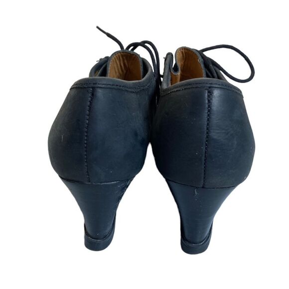 Lauren Ralph Lauren Black Denver Leather Wedge Ankle Boots - Picture 4 of 7